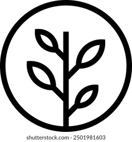 Plant based icon with plant with leafs