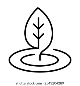 Plant Based Icon – Seedling in Soil, Representing Vegan, Eco-Friendly, and Plant-Derived Products