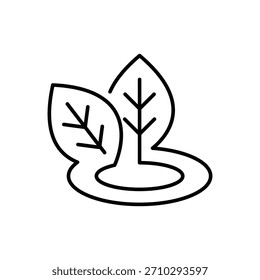 Plant Based Icon – Seedling in Soil, Representing Vegan, Eco-Friendly, and Plant-Derived Products