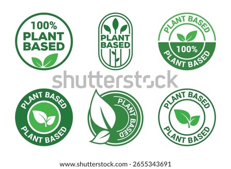 Plant Based Label Designs Collection Vegan and Vegetarian Food Certifications Natural Products