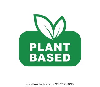 Plant based label. Vegan logo. Healthy, organic and natural product badge. Vector Illustration.