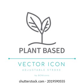 Plant Based Line Icon. Vegetarian Vegan Vector Symbol.