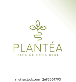 Diseño de logotipo basado en plantas, símbolo orgánico de hoja verde para marca ecológica, Producto vegano, negocio botánico o identidad natural de la empresa