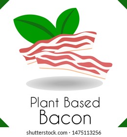Plant based Meat with Bacon and shadow icon