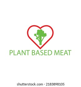 Plant Based Meat Icon. Love Plant