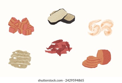 Plant Based Meat Vector Illustration in Flat Style