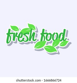 plant based natural product sticker organic healthy vegan market logo fresh food emblem badge design flat vector illustration
