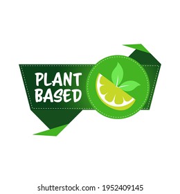 plant based natural product sticker organic healthy vegan market logo fresh food emblem badge design flat