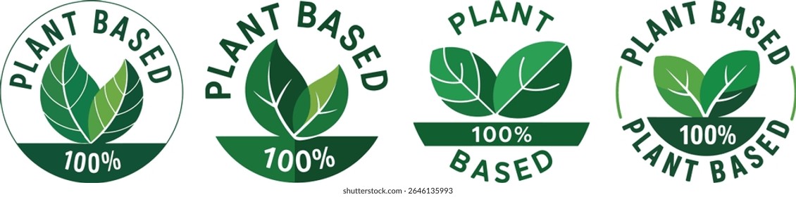 Plant Based Product Icon – Natural Ingredient Vector Label for Food and Packaging Design