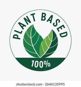 Plant Based Product Icon – Natural Ingredient Vector Label for Food and Packaging Design