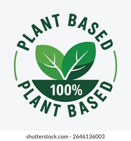 Plant Based Product Icon – Natural Ingredient Vector Label for Food and Packaging Design