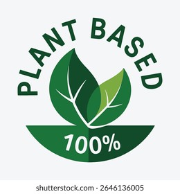 Plant Based Product Icon – Natural Ingredient Vector Label for Food and Packaging Design