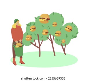 Plant based protein concept. Healthy natural vegan and vegetarian food. Graphic design. Funny idea. Editable vector illustration isolated on a white background.