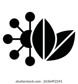 plant based protein icon Flat outline fill black and white
