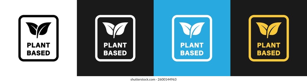 Plant based stamp for packaging, bottle or product. Vector information label.