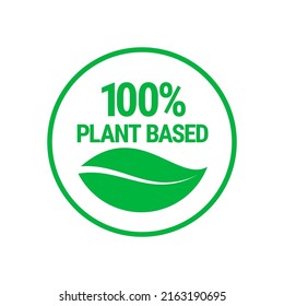 Plant based vector icon badge stamp