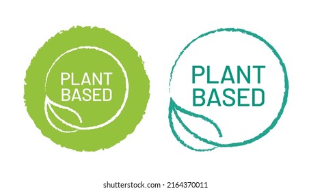 Plant based vector icon badge stamp