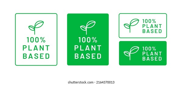 Plant based vector icon badge stamp