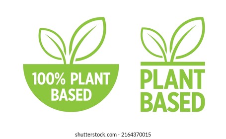 Plant based vector icon badge stamp