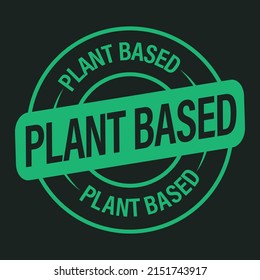 plant based vector iocn, green in color, isolated on dark background