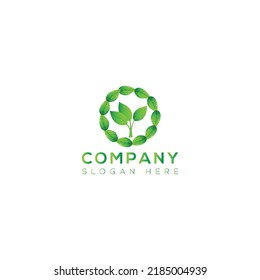 Diseño del logotipo vectorial basado en plantas 