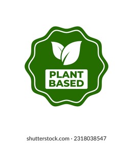 Plant based vegan logo emblem vector design
