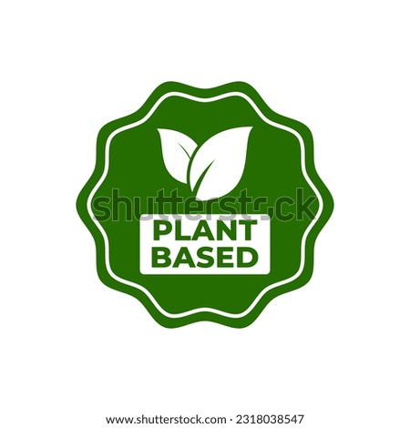 Plant based vegan logo emblem vector design
