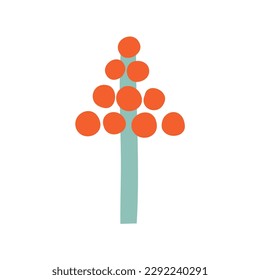 plant with berries in flat style. vector illustration.