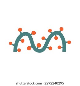 plant with berries in flat style. vector illustration.