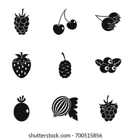 Plant berries icon set. Simple set of 9 plant berries vector icons for web isolated on white background