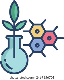 Plant Biology linear color vector illustration