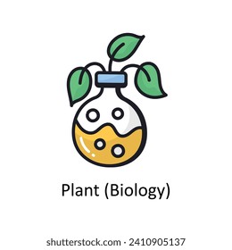 Plant (biology) vector filled outline doodle Design illustration. Symbol on White background EPS 10 File