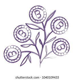 plant with bitcoins icon