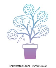 plant with bitcoins icon