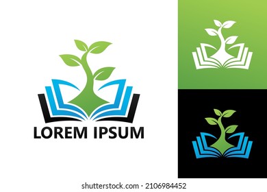 Diseño vectorial de la plantilla del logotipo del libro vegetal