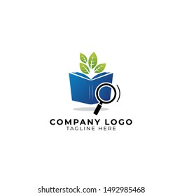plant book search logo vector icon ilustration