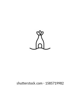 plant bottle flow logo vector concept with outline, unique and simple styles 