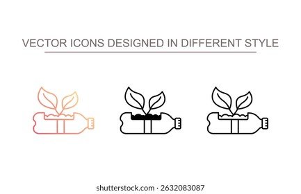 Plant In Bottle icon design with white background stock illustration