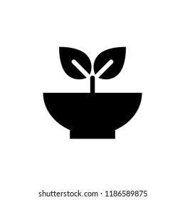 Plant in a bowl logo vector