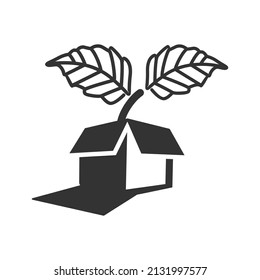 Plant box vector icon illustration