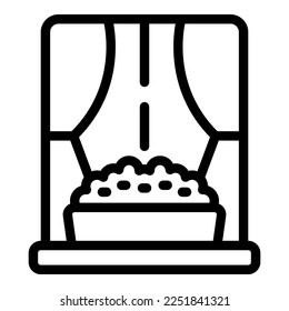 Plant box windowsill icon outline vector. House pot. Flower pot