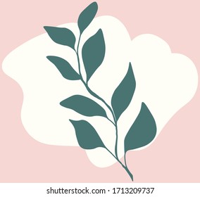 Plant branch in the cloud in vector