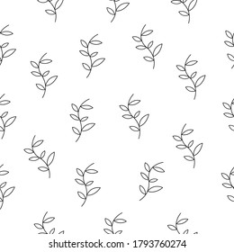 Plant branch simple thin line icon vector illustration