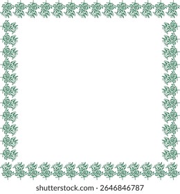 Plant branches mistletoe frame. Christmas plants empty frame box. Holy tree leaves