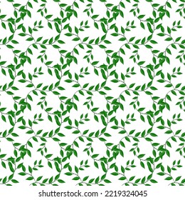 plant branches, seamless pattern, vector illustration
