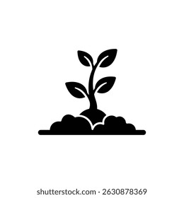 Plant Breaking Through Ground Icon for Growth and New Beginnings