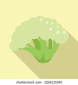 Plant brocoli icon flat vector. Vegetable cabbage. Sweet salad