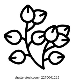 Plant buckwheat icon outline vector. Seed stem. Flower cereal