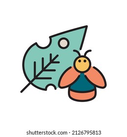 Plant Bug Vector Filled Outline Icon Design illustration. Agriculture and Farming Symbol on White background EPS 10 File