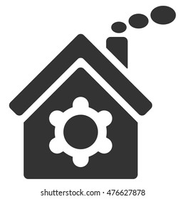 Plant Building icon. Vector style is flat iconic symbol, gray color, white background.